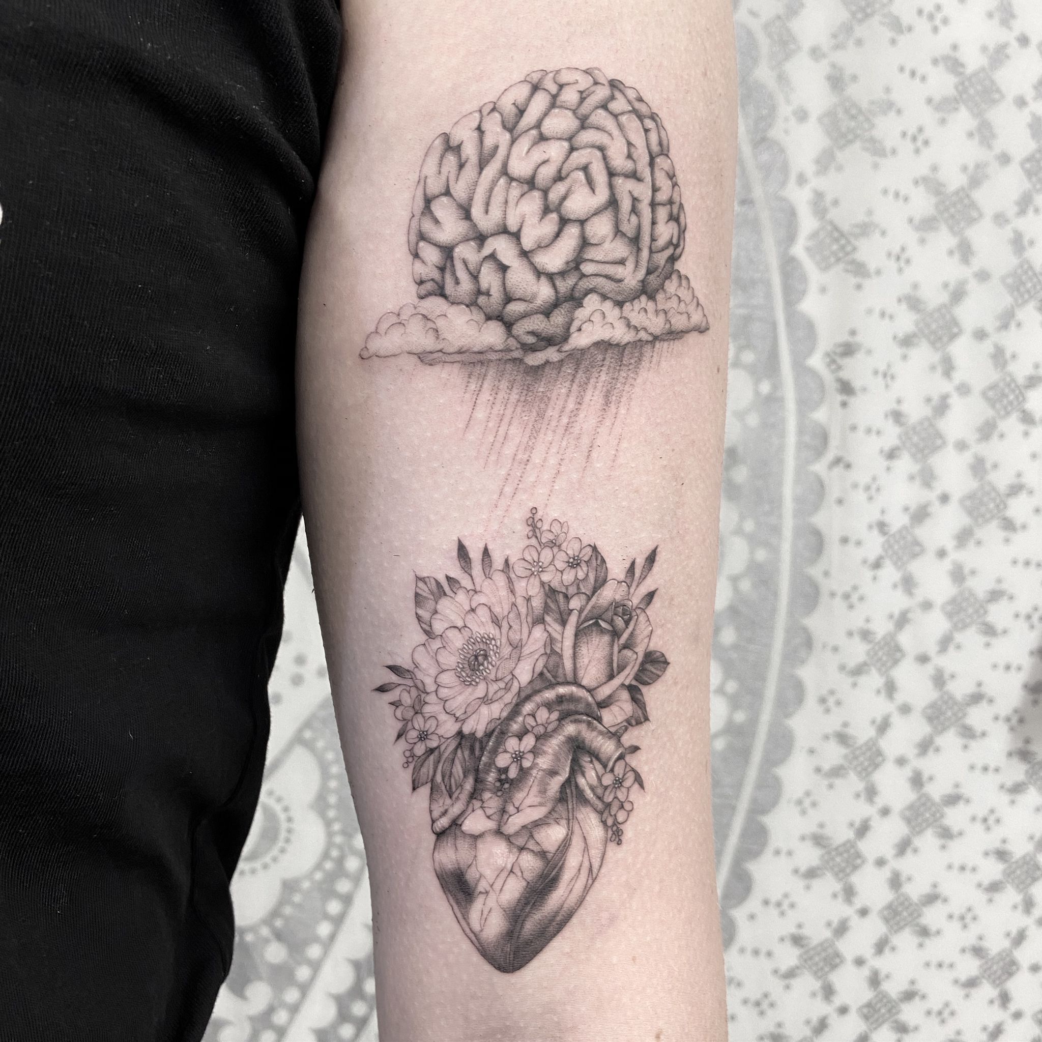 Brain and flowers Hon Tattoo | Brain tattoo, Flower tattoos, Tattoos